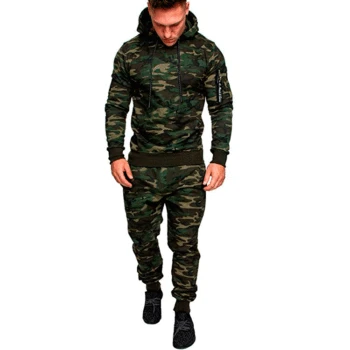 

2019 Winter Tracksuit Men Camouflage Sportswear Hooded Sweatshirt Jacket+Pant Sport Suit Male Chandal Hombre Survetement Homme