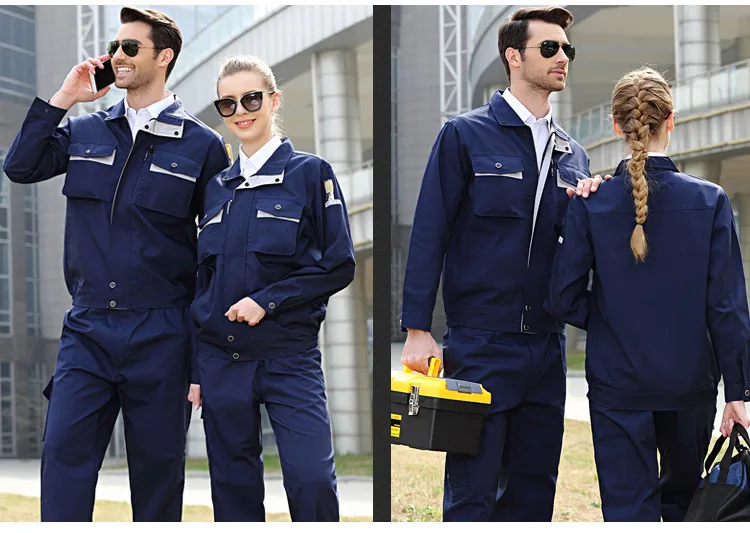 Work Clothing Sets Men Women Unisex Workwear Suits Spring Autumn Long Sleeve Jackets and Pants Factory Repair Workers Uniforms (2)