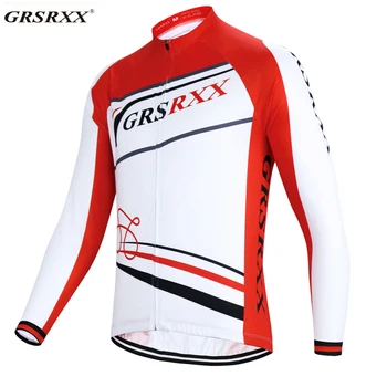 

GRSRXX 2020 Long Sleeve Cycling Jersey Breathable Autumn Men's Cycling Jerseys MTB Bicycle Cycling Clothing For Man