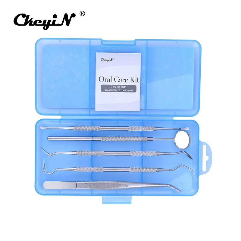 5Pcs/lot Dentist Tool Kit Stainless Tarter Remover Dental Pick Hygiene Set Dentistry Instrument