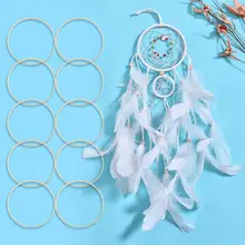 10pcs 15cm/20cm Diameter Dream Catcher Ring Round Wooden Bamboo Hoop DIY Craft Tools