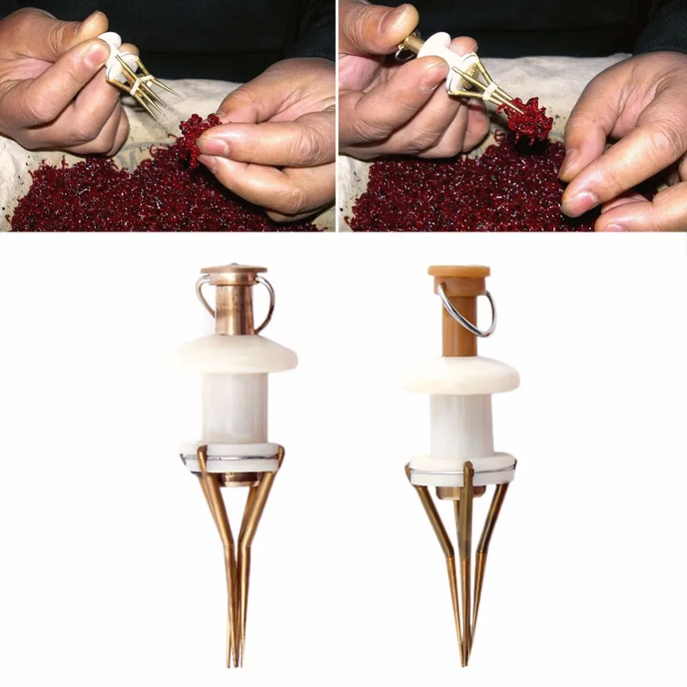 

1 Set Portable Copper Bloodworm Clips Bait Lures Earthworm Clip Tackle Tool Useful
