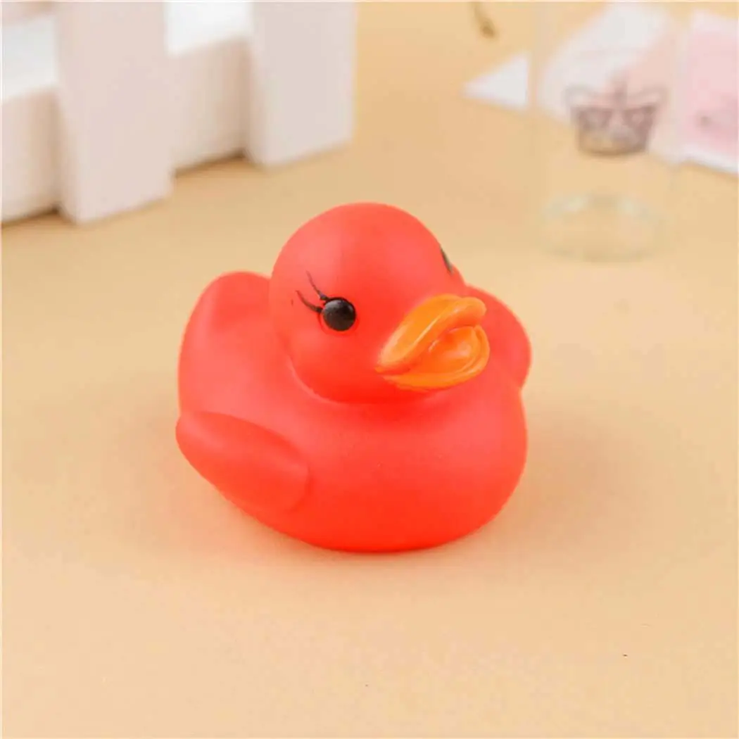 New LED Water Light Glowing Ducks Flash Glitter Baby Bathing Duck Floating Light Shiny Duck Set Toys
