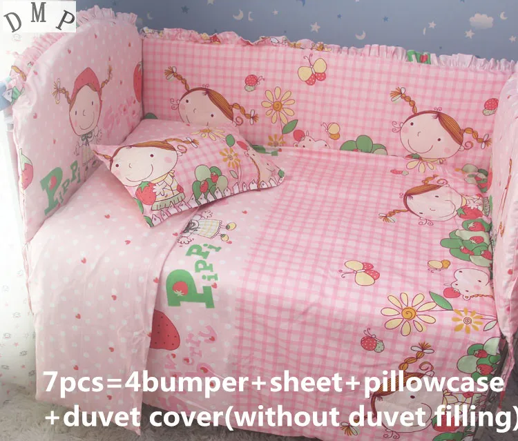 

2017! 6/7PCS Baby cot bedding set Safe Environmental Protection Material,Bedding Set Baby Duvet Cover,120*60/120*70cm