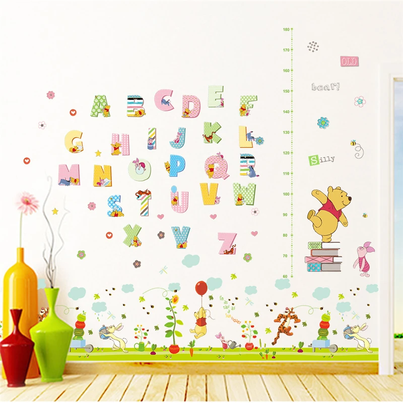 

cartoon winnie pooh height measure wall stickers kids rooms home decor disney animals growth chart wall decals pvc mural art