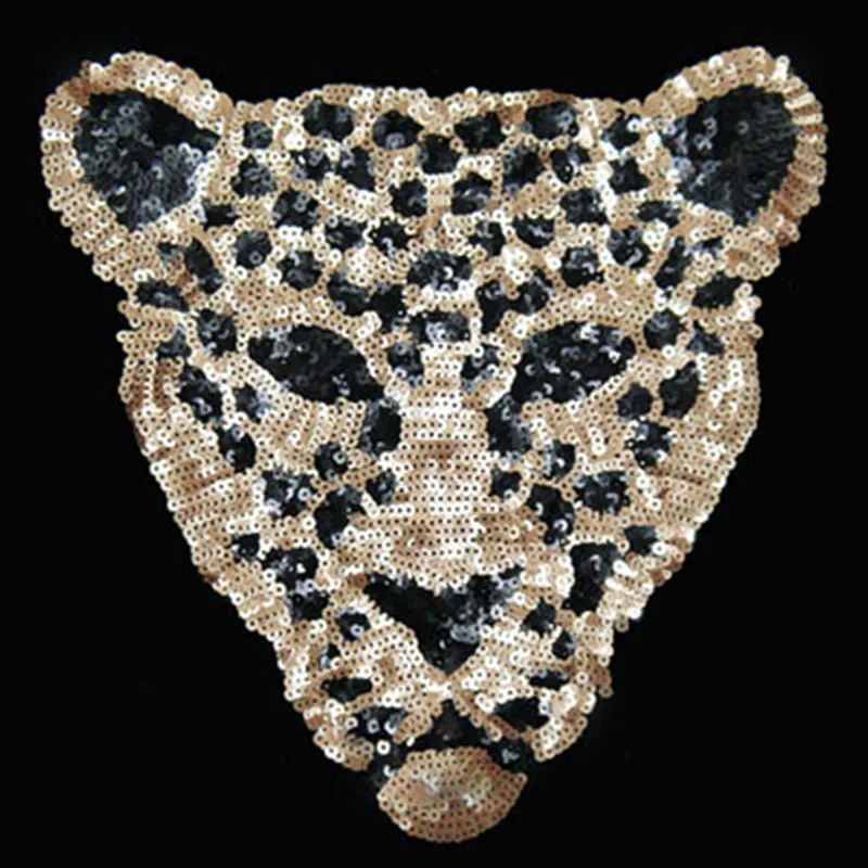 Vyšívané železo na náplastích na oblečení leopard flitry se zabývají oděvem DIY Motif Applique T-shirt příslušenství