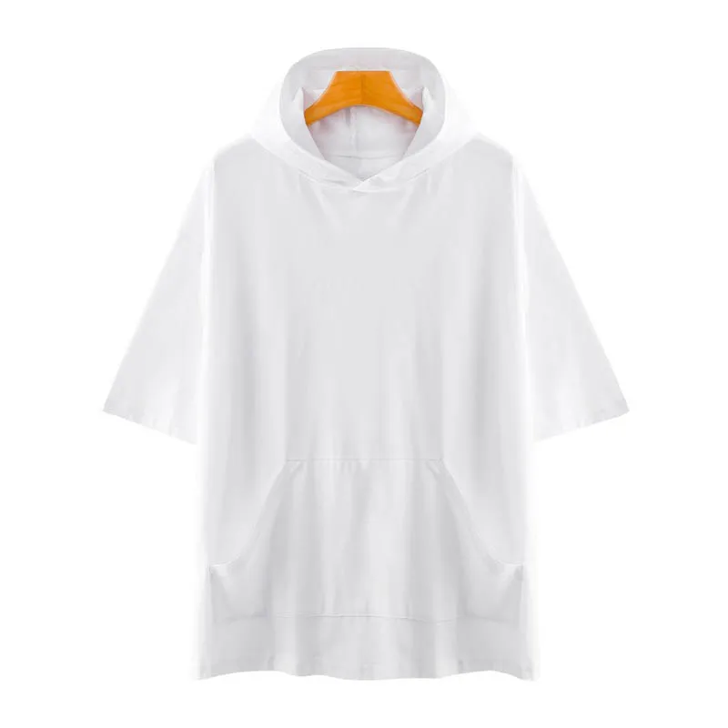 

Summer t shirt women plus size 5XL 6XL 7XL 8XL 9XL bust 144cm hooded t shirt women 5 colors