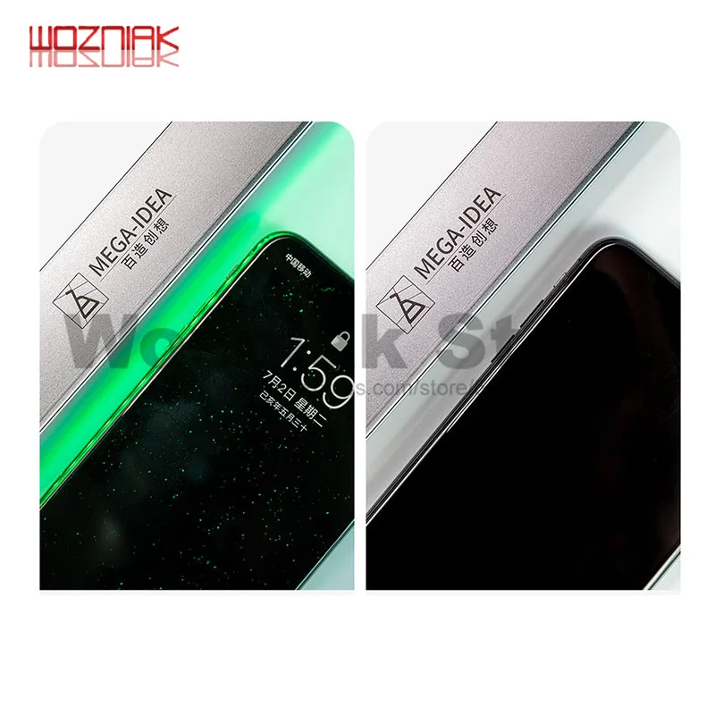 Дешево Профессиональная четкость ЖК экран ремонт Пылезащитная лампа отпечаток пальца скретч экран чейнджер пыль подсветка витрины для мобильног...