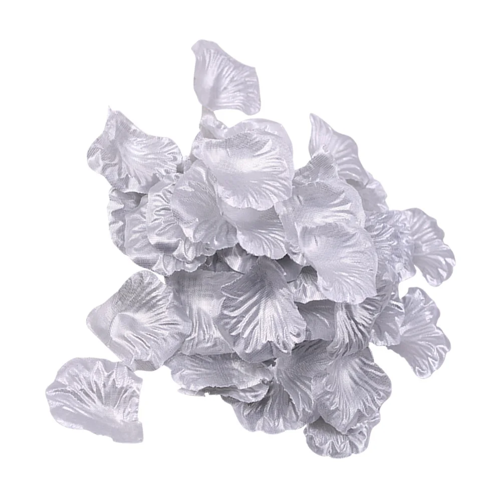 100 шт Искусственные лепестки роз для украшения свадебной вечеринки(серебро