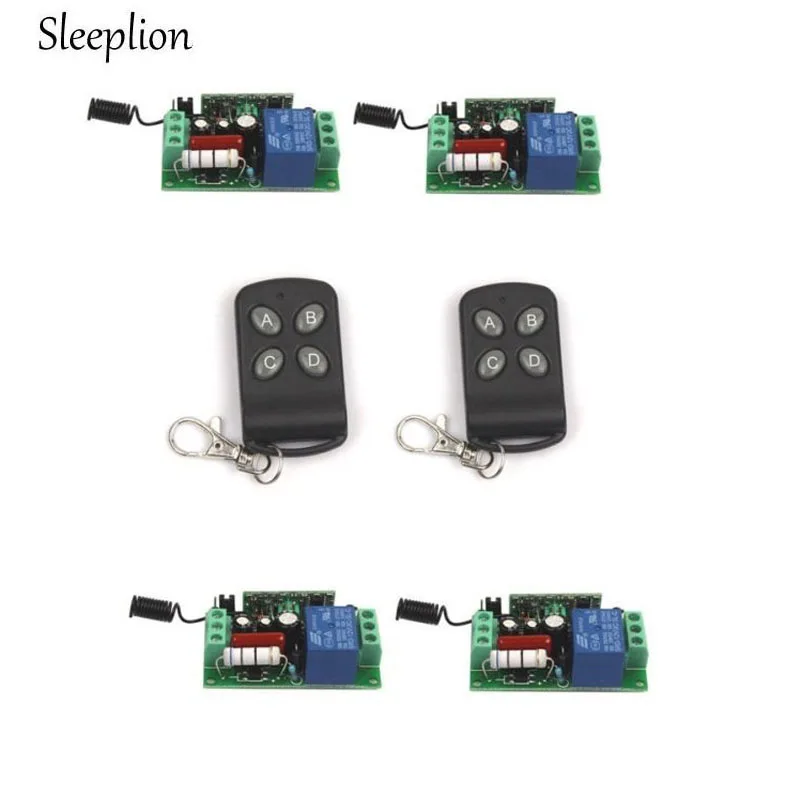 Sleeplion AC 220V 10A 1CH Relay 2 4 key wireless Tech ON OFF Switch Transmitter 4