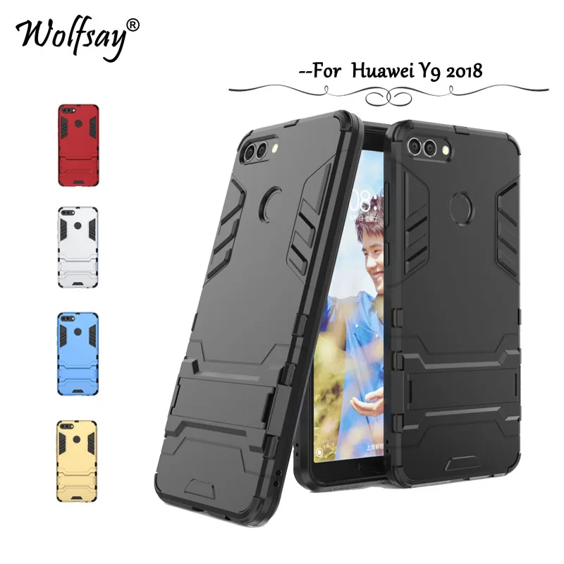 Чехол для huawei Y9 2018 2019 ударопрочный резиновый ЖЕСТКИЙ чехол телефона из