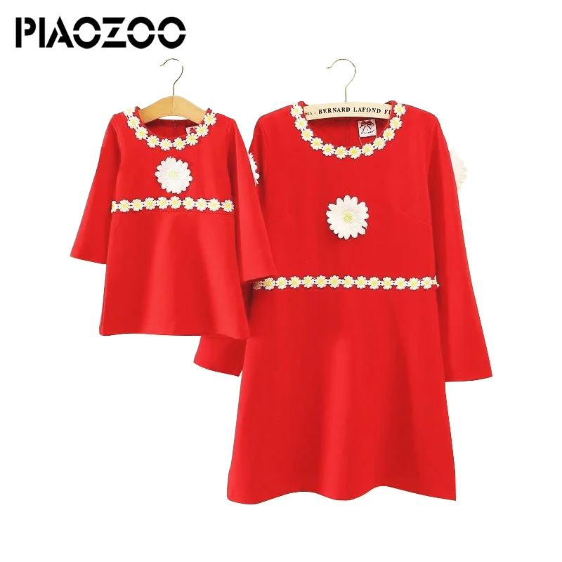 

Autumn mother daughter dress Family Matching mommy and me clothes christmas tiny cottons big sister little sister Outfits P25