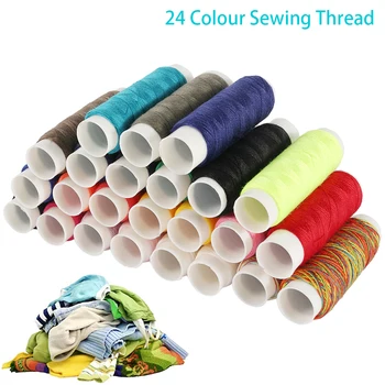 

24 Colors Embroidery Sewing Threads Polyester Sewing Threads Abrasion Cone for Patchwork Threads Craft Sewing Machine