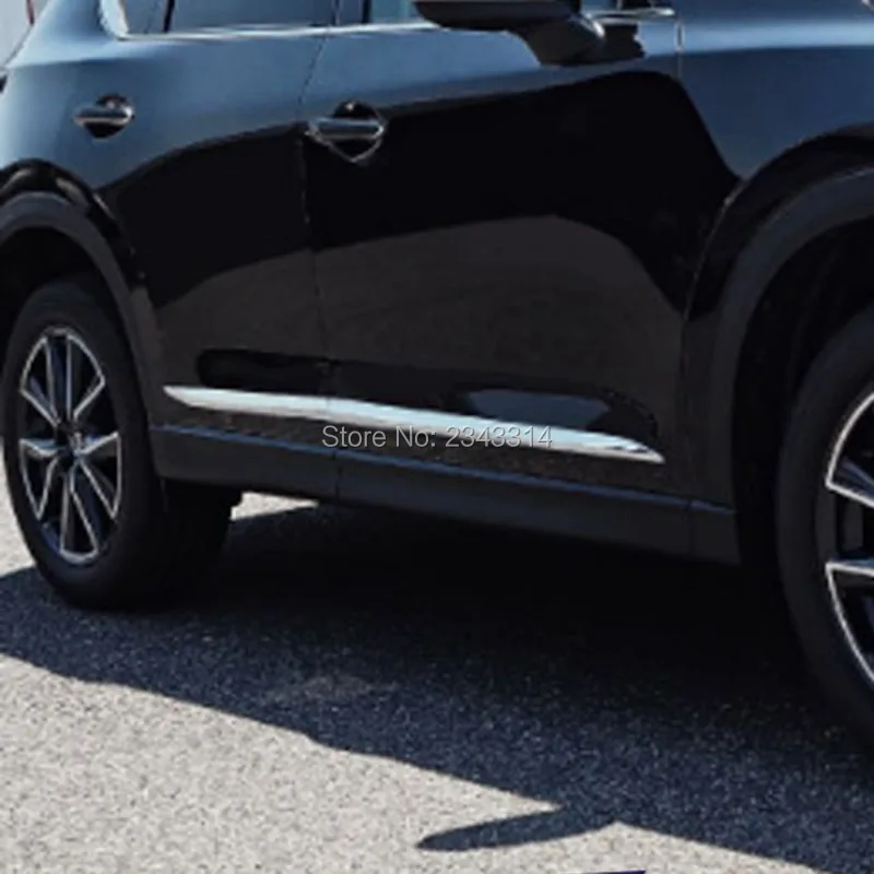Для Mazda CX-5 KF ABS Хромированная боковая Нижняя Дверь Корпус формовочная крышка Накладка защитная полоса Аксессуары для стайлинга автомобилей