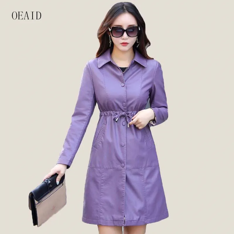 Printemps Femmes Dames Manteaux rouge Et 4xl Survêtement L Veste 2018 Cuir Taille La Noir Xl M Plus lavande Vestes Xxl En Longue S Manteau Xxxl UqOwfnT