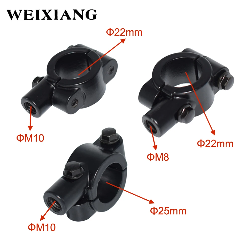 22 мм 25 мм M10 мотоциклетные зеркало mount держатели Кронштейн зажим для мотоцикл Руль управления для мотоциклов мопед Грязь велосипед ямы ATV Quad 4 Wheeler