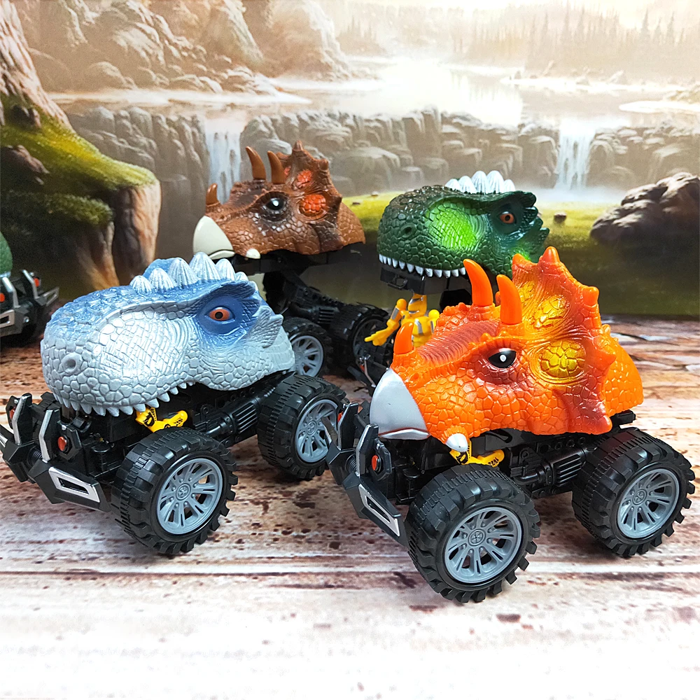 Игрушка Электрическая в виде динозавра Игрушечная модель с большими шинами для