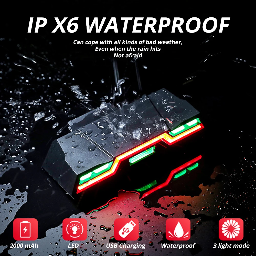 Clearance USB Rechargeable 2000mAh Bicycle Taillight 6 Lighting modes Bike Light Riding Warning Light IPX6 WaterProof Cycling Accessories 0 Clearance USB Rechargeable 2000mAh Bicycle Taillight 6 Lighting modes Bike Light Riding Warning Light IPX6 WaterProof Cycling Accessories 0