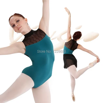 

Free Shipping Vivgio Elegant High Quality Fashion Dancewear Halter Women Adult Dance Ballet Lace Leotard