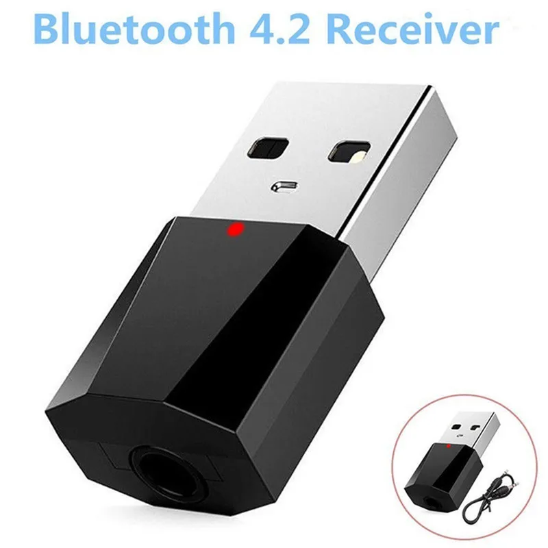 Портативный Bluetooth V4.2 приемник 3,5 мм беспроводной адаптер приемник адаптер домашняя Автомобильная стерео музыка Aux Bluetooth адаптер