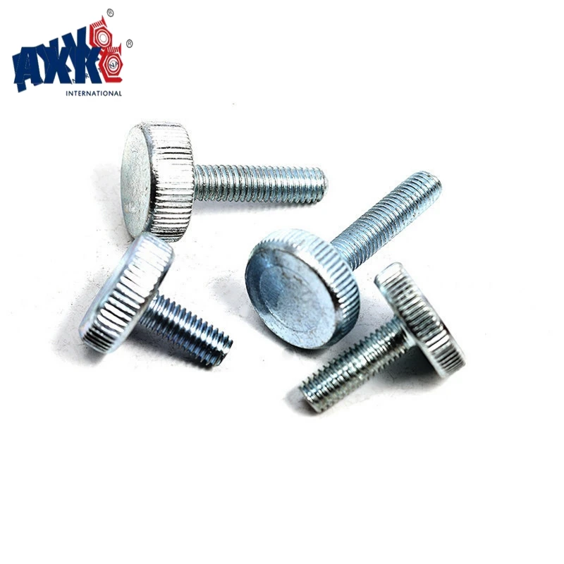 AXK 4PCS M6 Knurling Flat high Head Knurled Thumb Screw Hand Tighten Computer Screws carbon