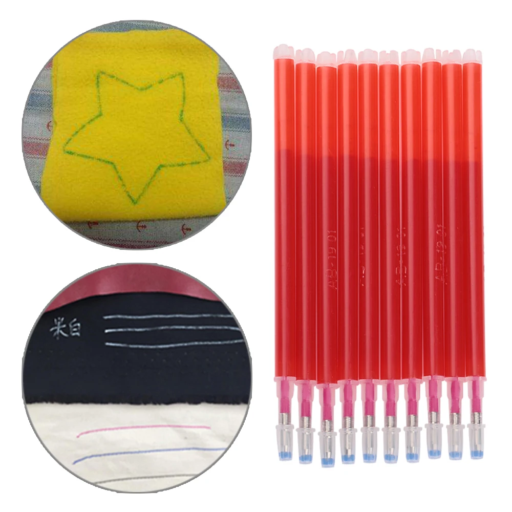 

10PCS/Lot High Temperature Disappearing Pen Fabric Markers Pencil Marker Pens Heat Wrap Fade Out DIY Patchwork Cross Stitch