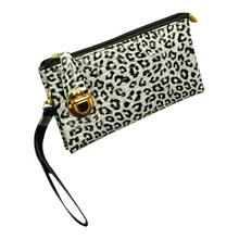 Wholesale10*Fashion Women Wallets PU Leather Lady Zipper Hasp Coin Purse Money Bags Handbags Woman Wallet Bag White leopard