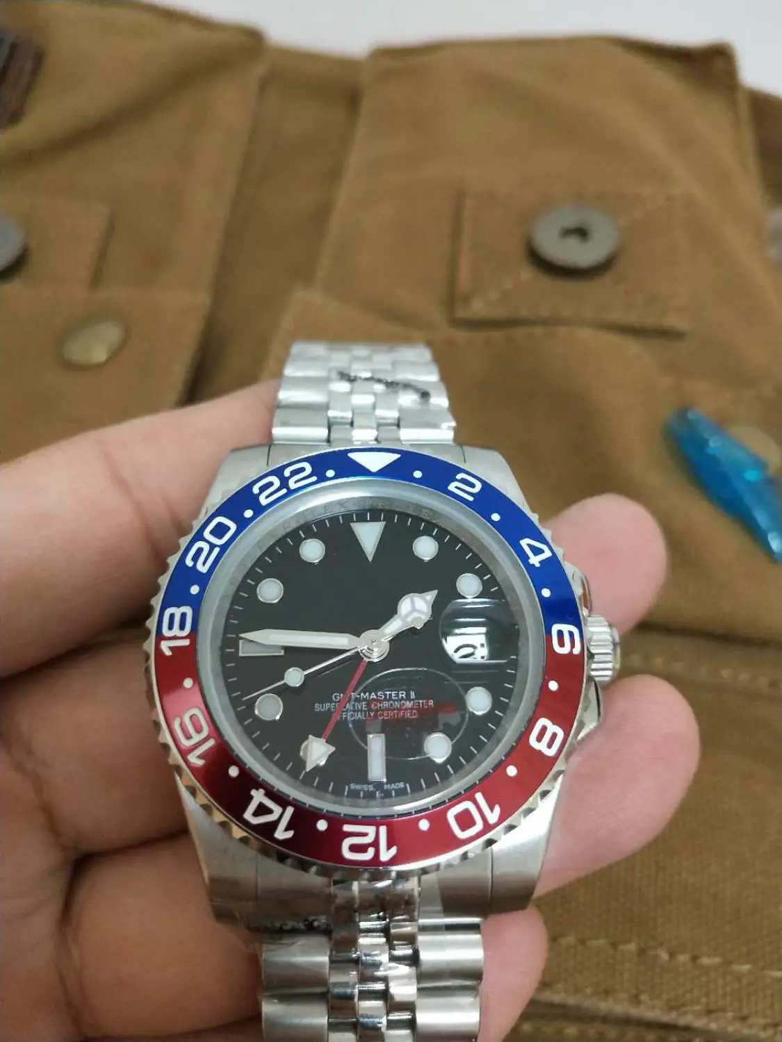 

AAA top luxury men's watch GMT II series 126710 40MM red and blue two-color ceramic bezel automatic mechanical waterproof watch