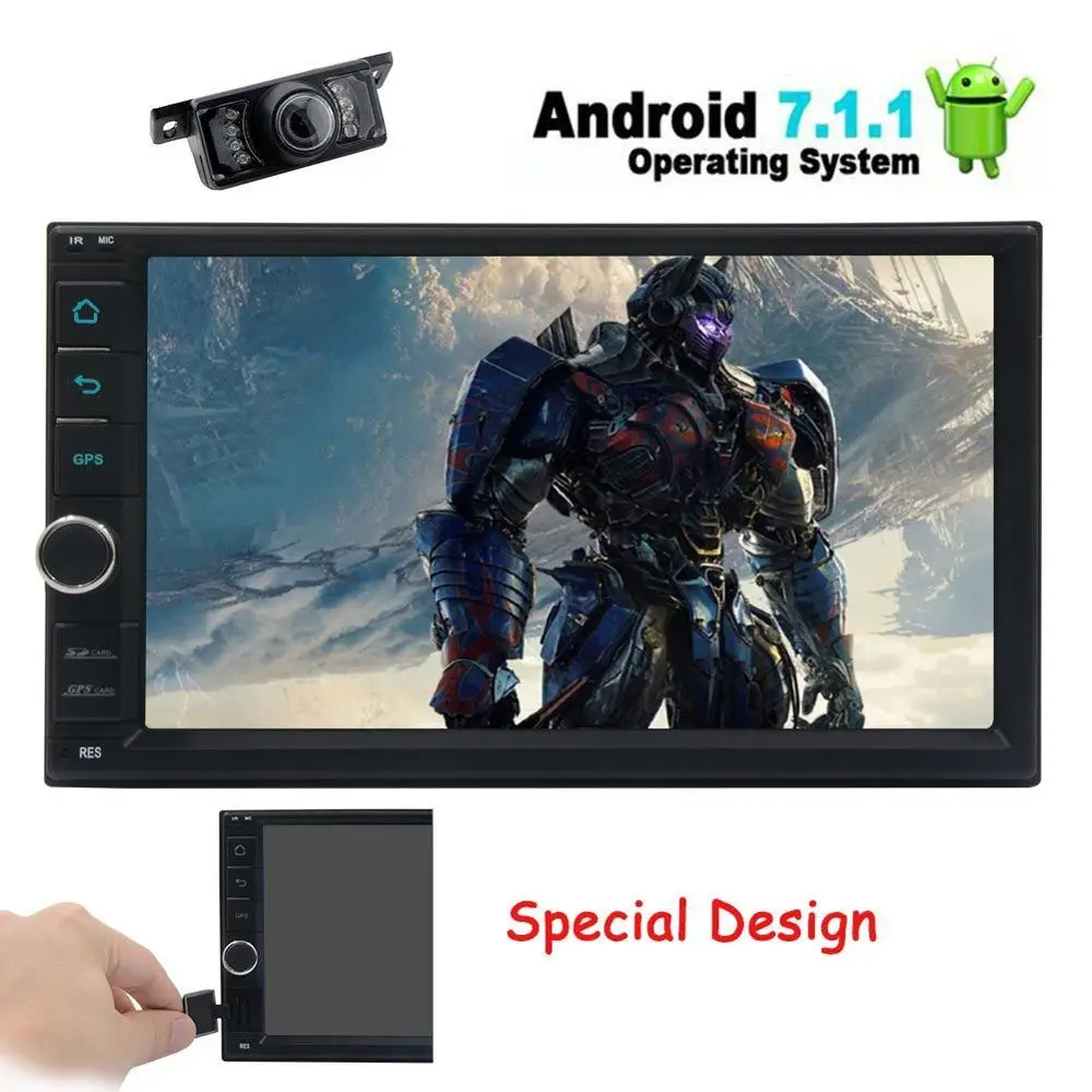 Android 7.1 Octa Core Car Radio Stereo 7'' gps Navigation Bluetooth USB 1080P Video Player Autoradio Bluetooth Wifi+Back Camera