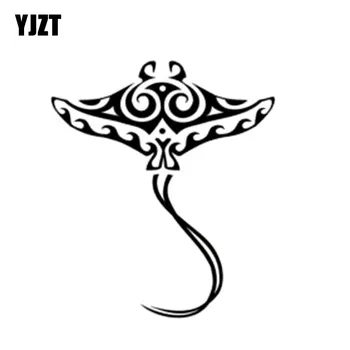 

YJZT 13.6cm*15.7cm Cartoon Personality STINGRAY FISH Vinyl Car Sticker Decals Black Silver Accessorie C11-0153