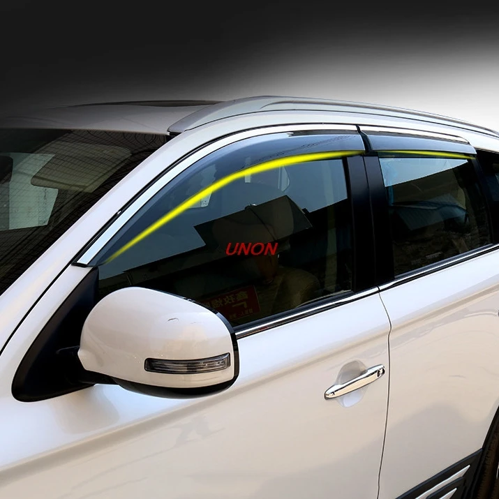 

4Pcs Window Visor Vent Shade Rain Sun Guard Deflector Awnings Shelters Covers For Mitsubishi Outlander 2013 2014 2015 2017 2018
