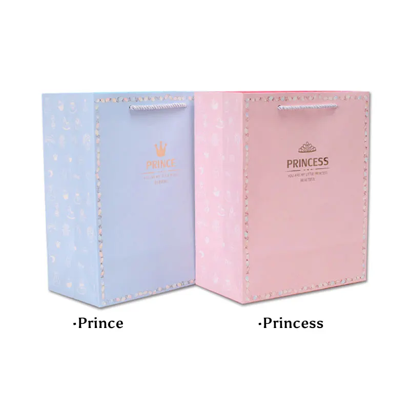 

2pcs Prince Princess Handbag Paper Weding Gift bag for Guests Birthday Party Candy Decoration Supplies Gift Package for Kids