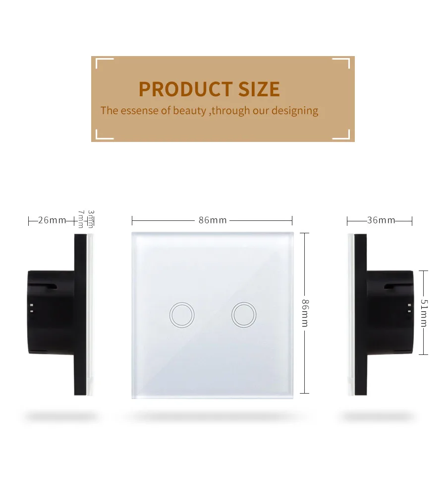 MAIFOM-EUUK-Universal-Touch-Sensor-Switch,-110-220V,-Crystal-Glass-Panel-2-Gang-1-Way-Waterproof-Wall-Light-Switch-_10