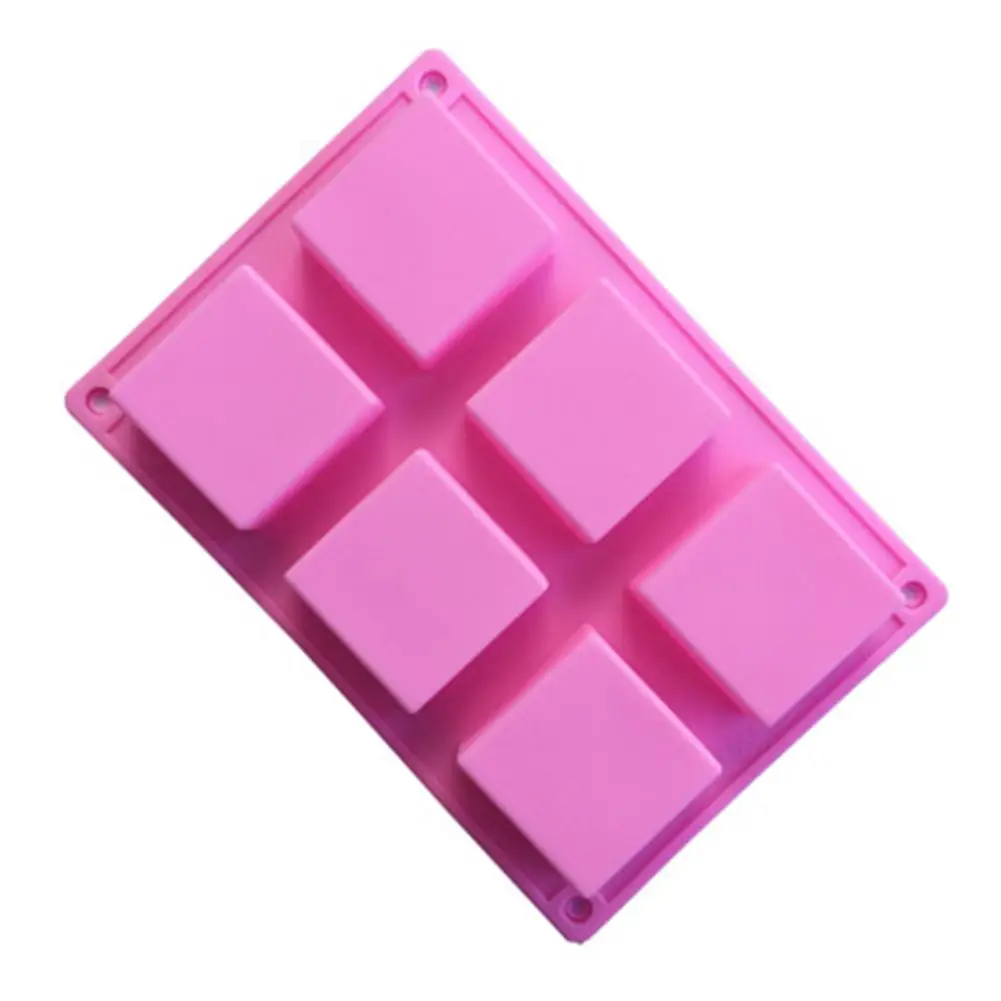 

Cute Silicone 6-Hole Square Cake Mold Making Tool Soap Mould
