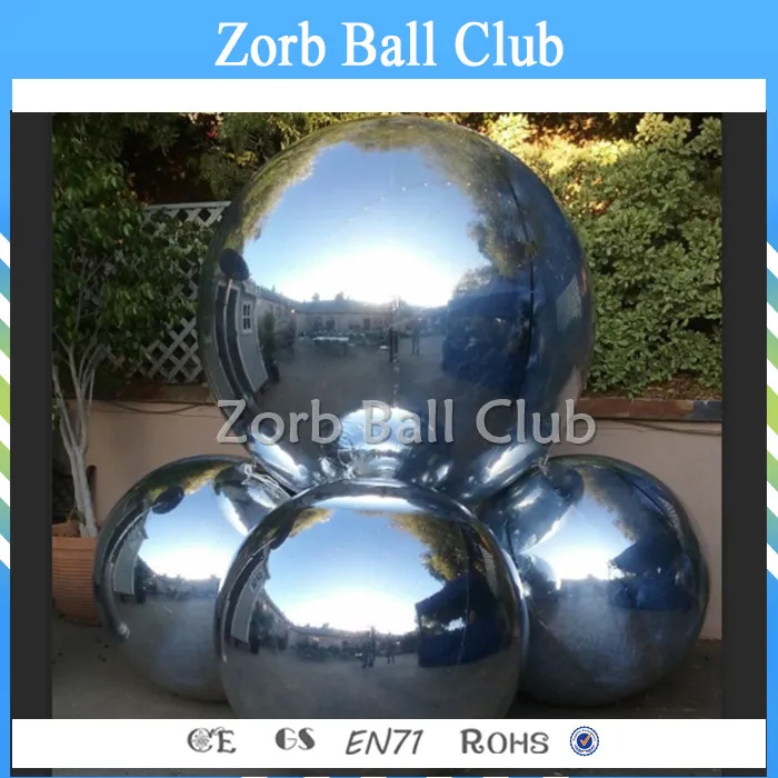 

Large Shiny Mirror Balls Inflatable Silver Balloon for advertising 1.5M Golden ball Advertising Beach ball