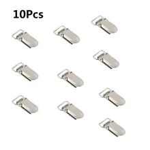 Prendedor de chupeta de metal, clipe de costura de metal para inserir chupeta, suspensório elástico para gancho, acessórios de ferramentas com 10 peças