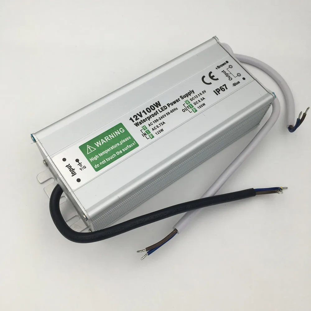 DC 12V светодиодный Питание 60 Вт 80 100 150 импульсный трансформатор Водонепроницаемый