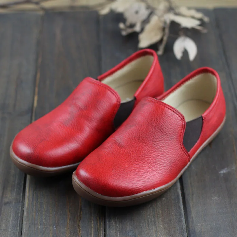 En Ligne Ballerines Femme Pieds Nus Chaussures Plates femmes En Cuir Véritable Glisser sur les Femmes Chaussures Semelles Plates Grande Taille IMTER Chaussures (328 6)