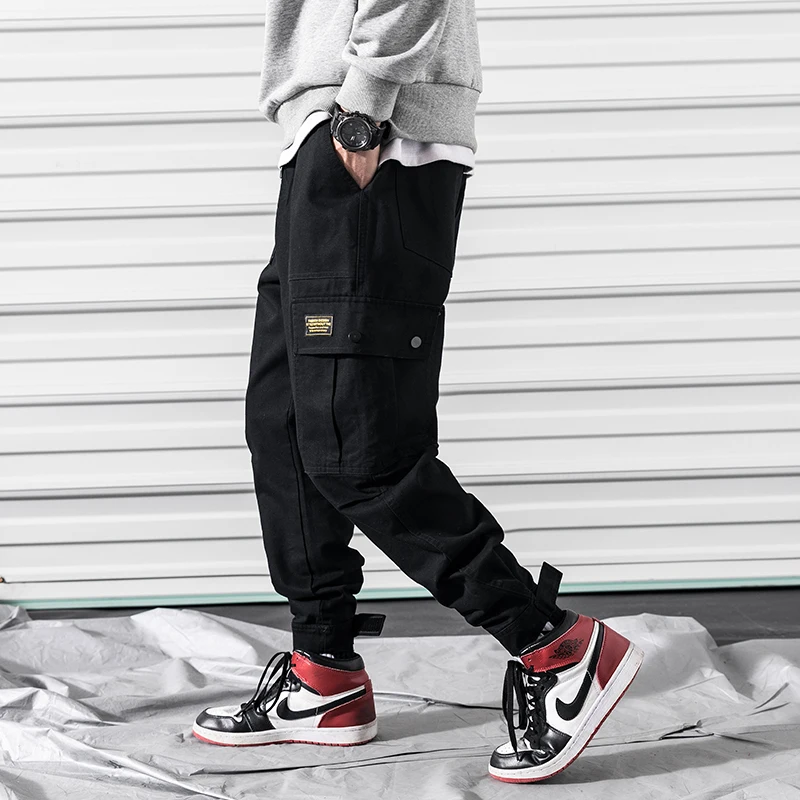 M-3XL 2019 Spring Track Pants Men Sweatpants Mens Joggers Pants Cargo Camo Tactical Harem Camouflage Cargo Pants Black