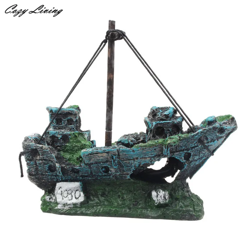 Fish Tank Aquarium Decoration 1 PC Fish Tank Aquarium Ornament Wreck