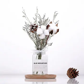 

Natural Dried Cotton Flower Artificial Plants Artificial Flowers Colorful Real Wheat Ear Flower Bouquet Long Bunches Base