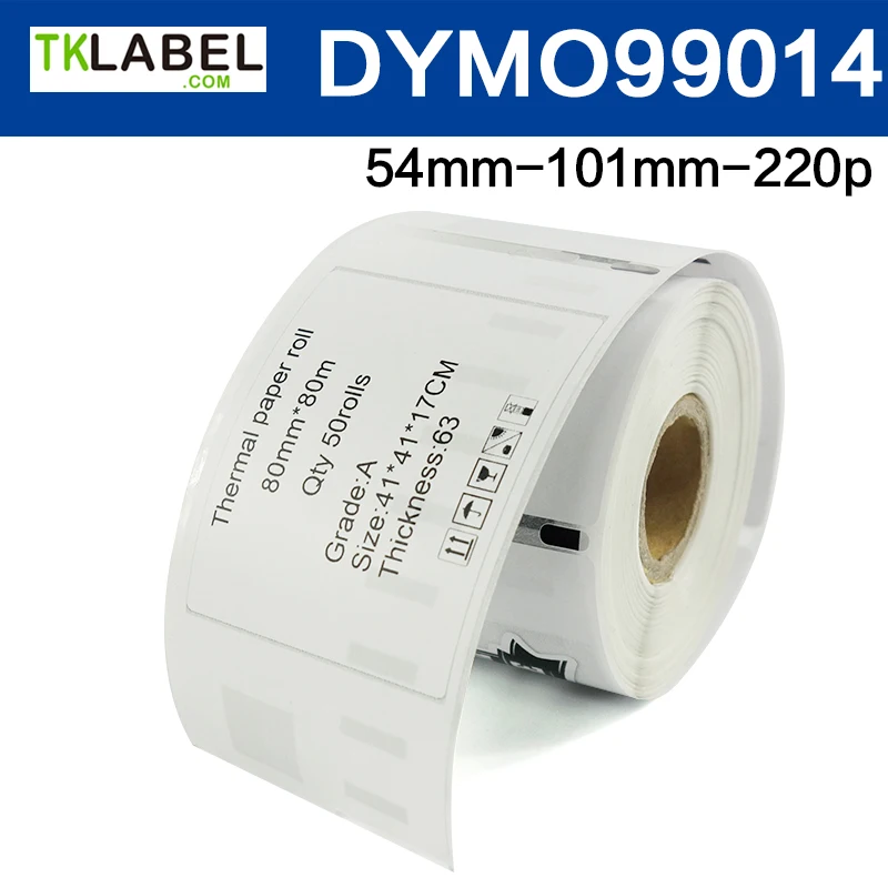 5 рулонов этикеток dymo 99014 совместимы с DYMO labelwriter 54 мм X 101 x 220 шт. адресная бирка