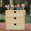 3-layer Solid Wood Storage Box Desktop Wooden Cosmetic Storage Cabinet Multi-layer Drawer Office Desk Storage Storage Box ► Photo 2/5