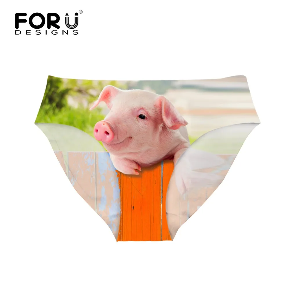 FORUDESIGNS забавное сексуальное женское нижнее белье с 3D свиньей эластичные дышащие