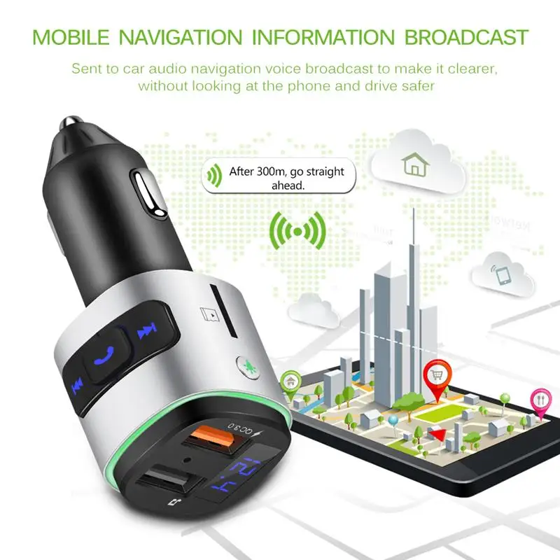 Fm-передатчик Aux модулятор Bluetooth Handsfree автомобильный комплект ...