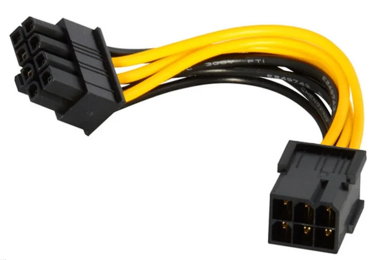 Кабель-преобразователь Molex 6 Pin Female to 8 Male PCI Express видеокарта кабель питания PCIE |