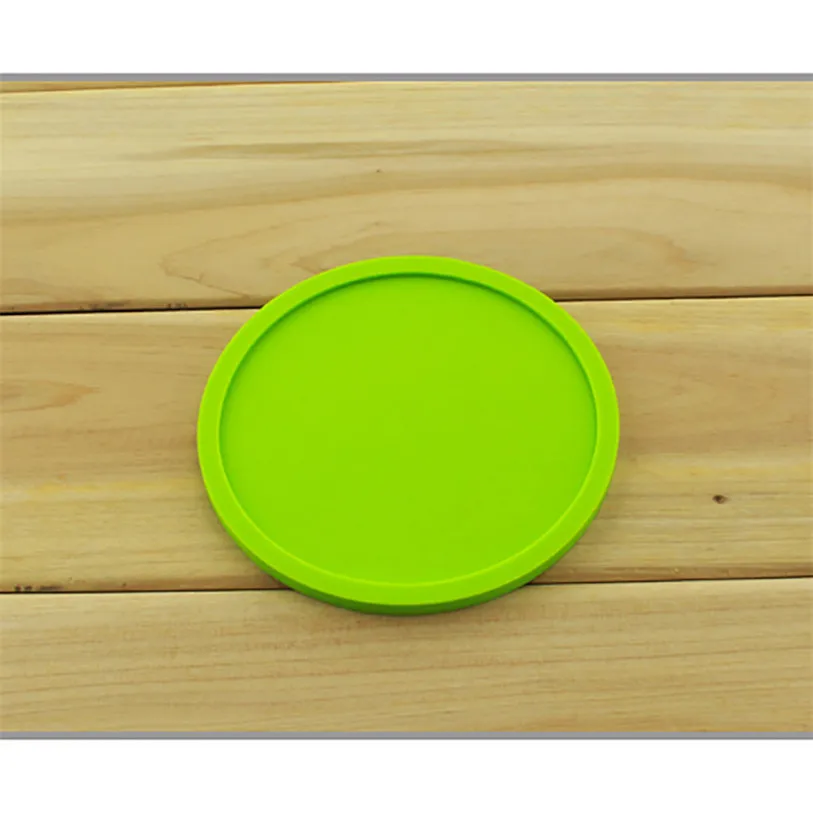 1PCS Silicone Dining Table Placemats Clastic Coasters Anti-skid Ceramic Mug Coaster Round Solid Color Coffee Coasters Cup noFB6 (11)