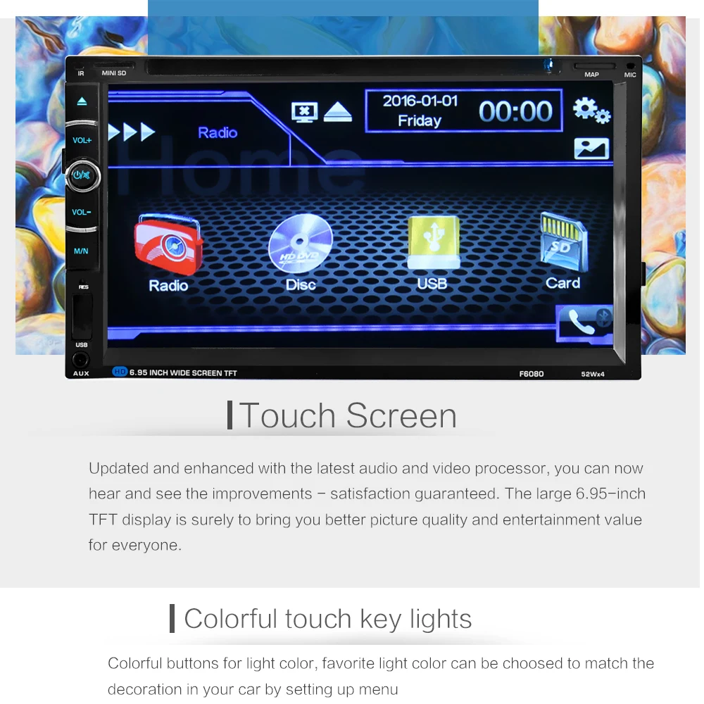 Excellent LTBFM Autoradio 2 Din Car DVD Player 7" inch Touch Screen Bluetooth Car Radio 2DIN Car Audio AUX FM Support RearView Camera 10