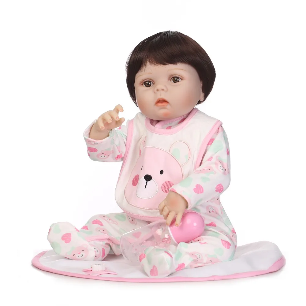 

NPKCOLLECTION 55CM Soft Silicone Lifelike newborn Babies girl with lovely clothes Bebes Reborn Menina Reborn Baby Doll Girl Toys