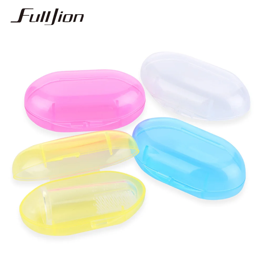 Fulljion Dental Care Baby Toothbrush Kids Silicone Finger Brush Clear Massage Soft Teether With Box For Infant Boy Girl Teeth